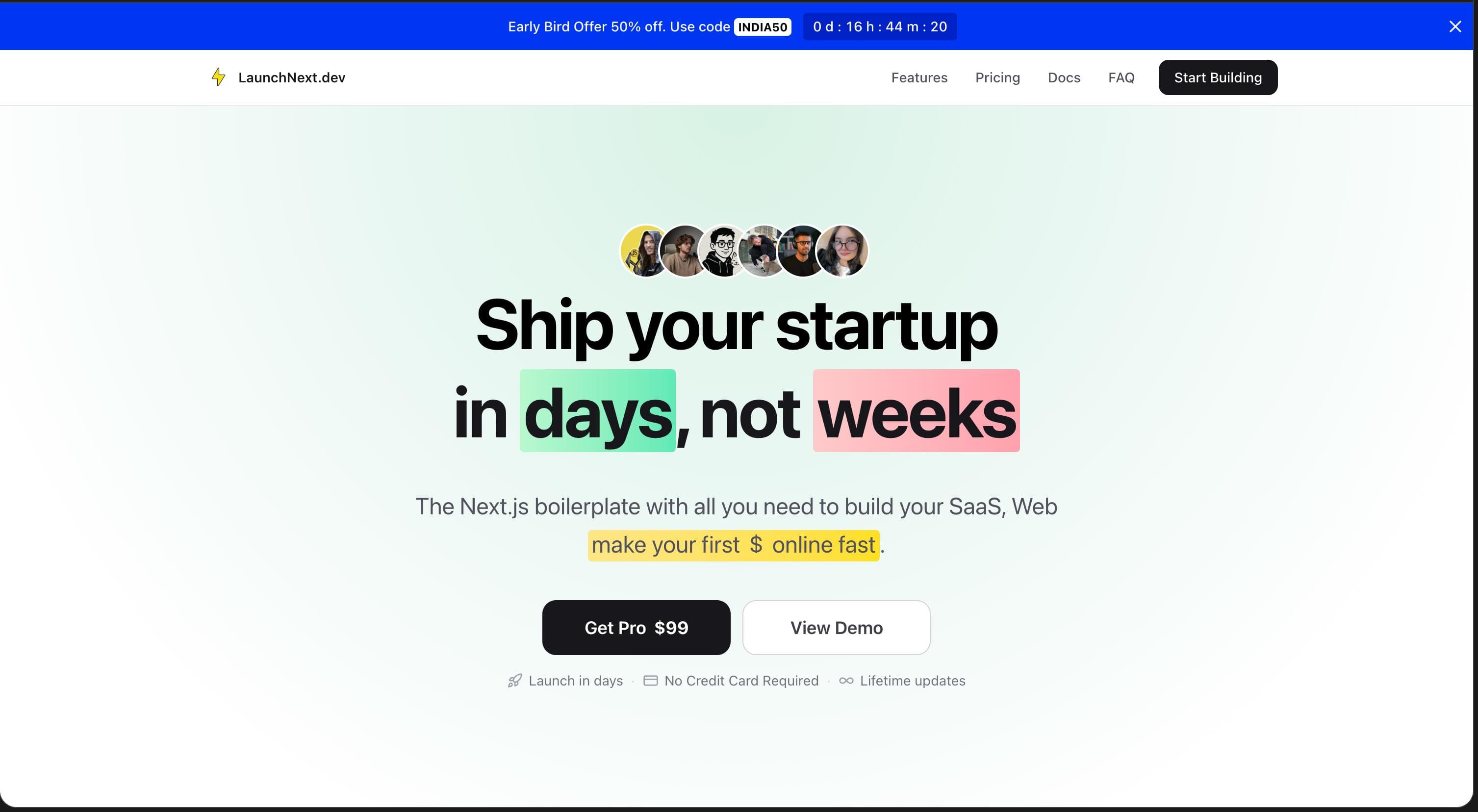 LaunchNext.dev - Ship your startup in days, not weeks
