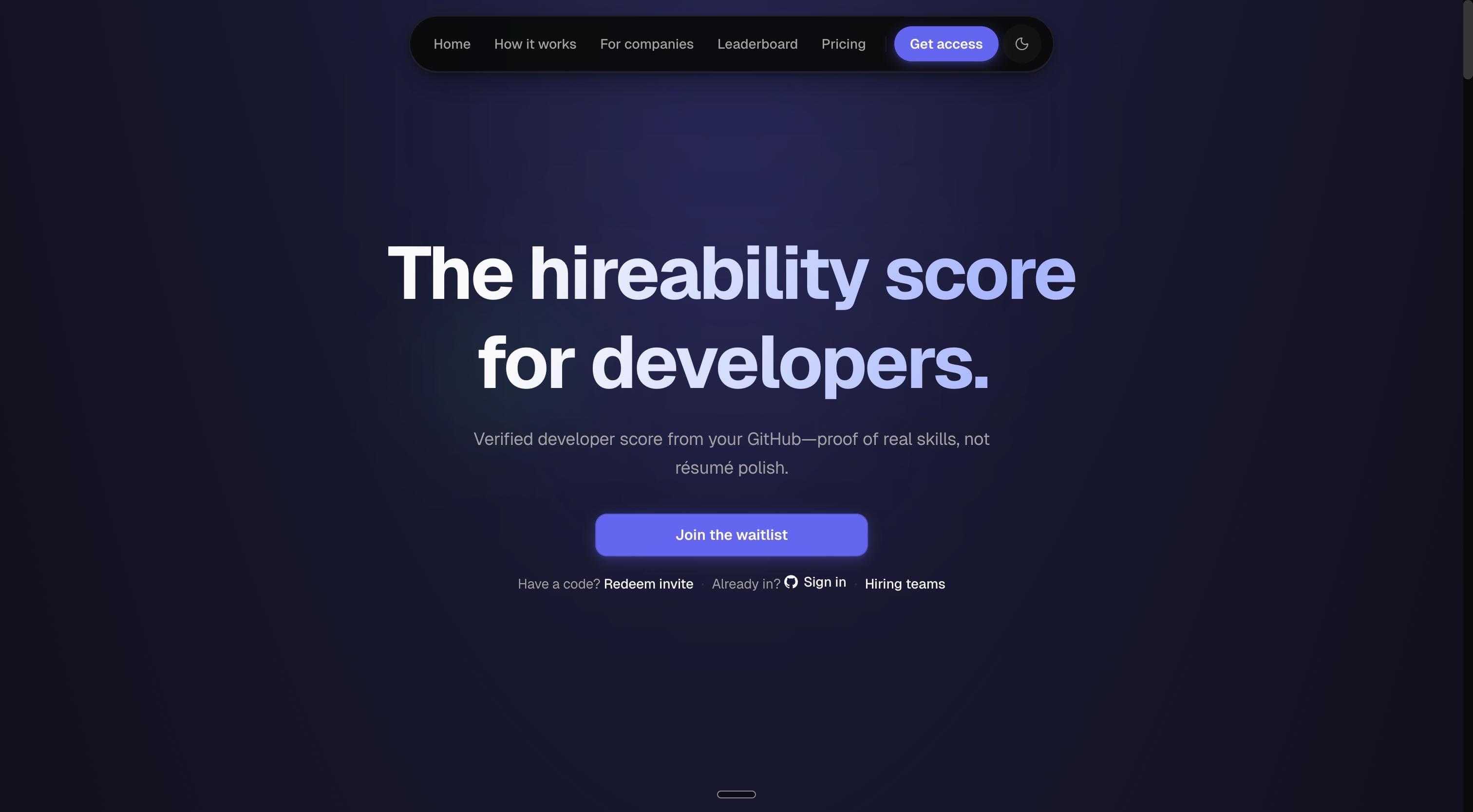 Code.Live – GitHub-Based Developer Hireability Platform