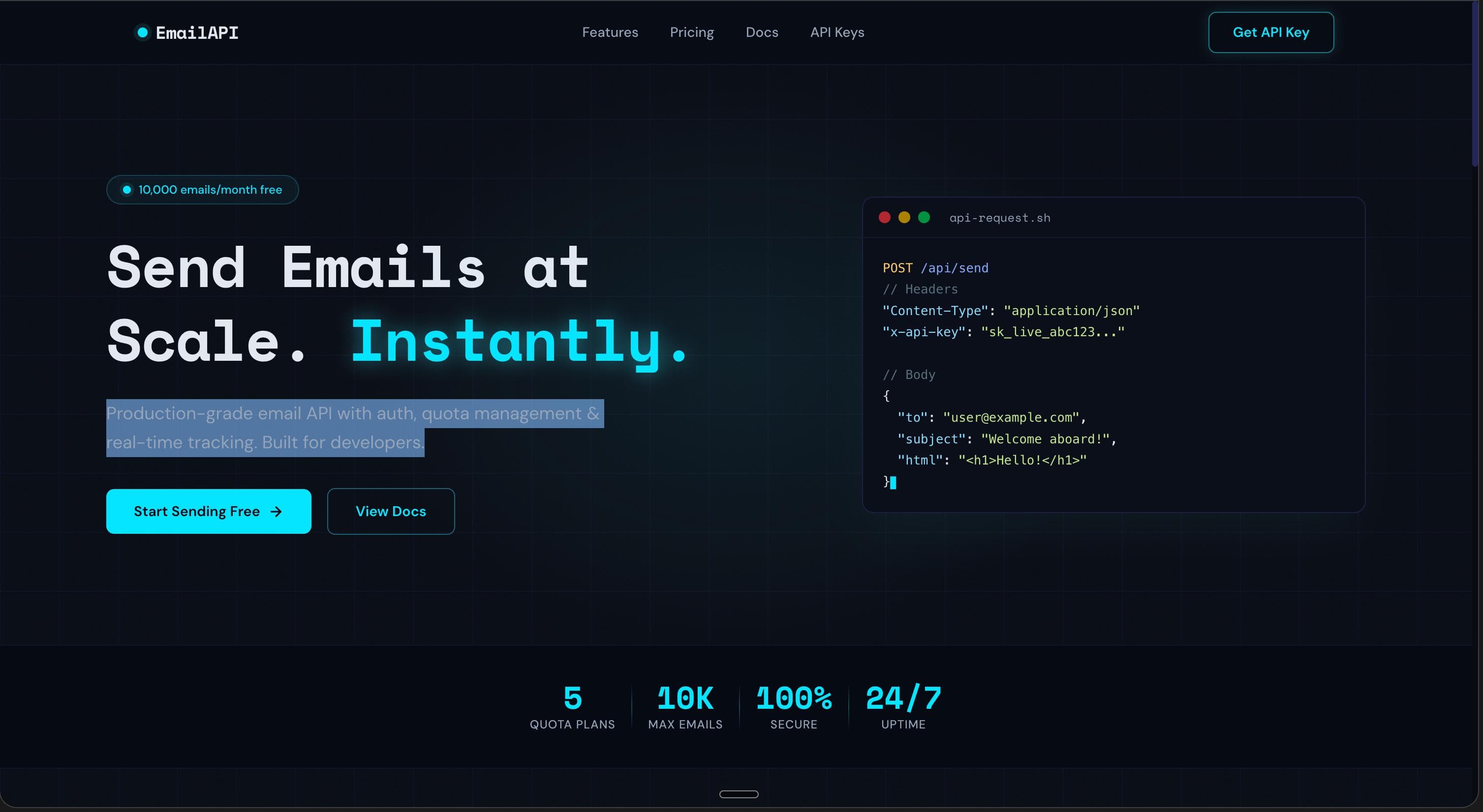Send Emails at Scale. Instantly.